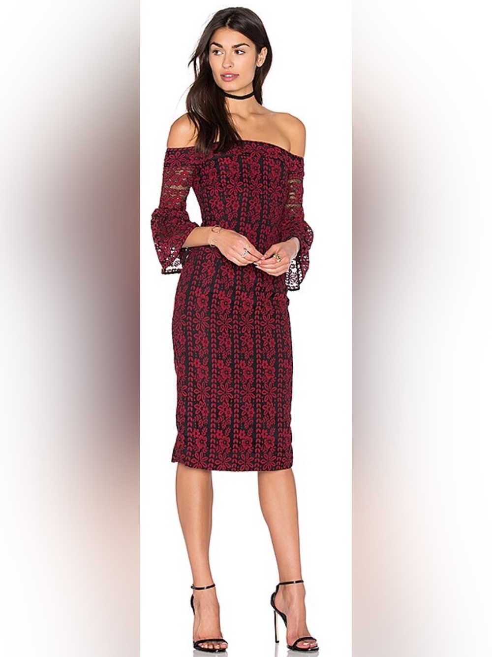 Cynthia Rowley lace off shoulder dress
